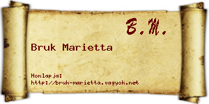 Bruk Marietta névjegykártya